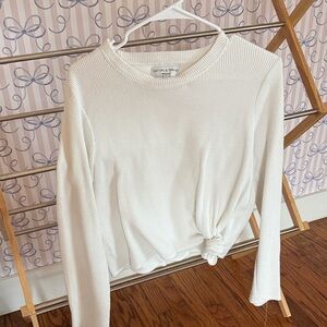 Madewell Ivory Ribbed Long Sleeve Top